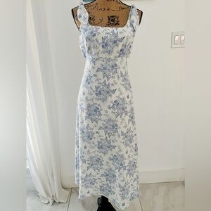 Laundry By Shelli Segal Blue Floral Midi Dress